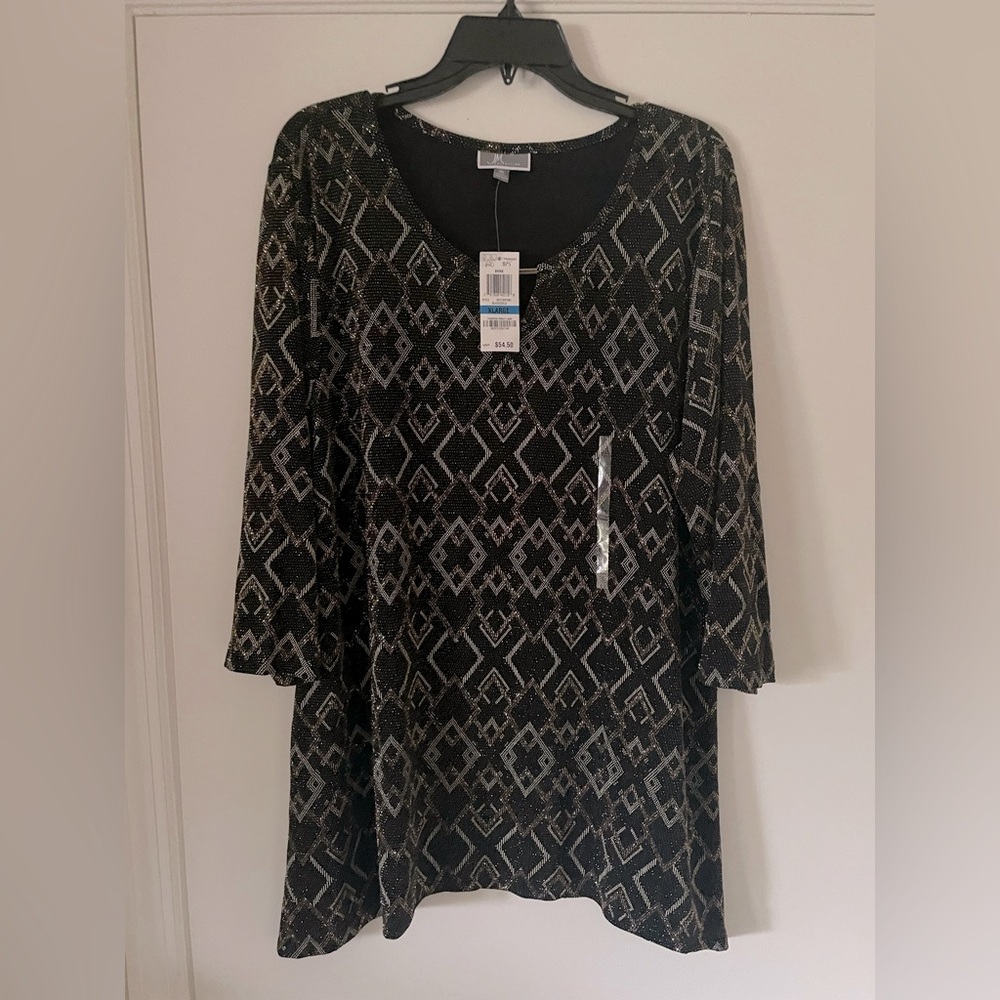 JM collections quality black formal blouse